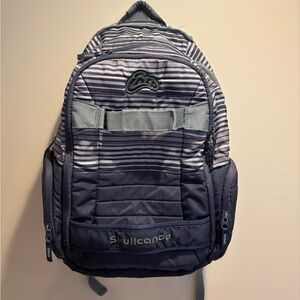 Skullcandy Navy and Gray Striped Backpack